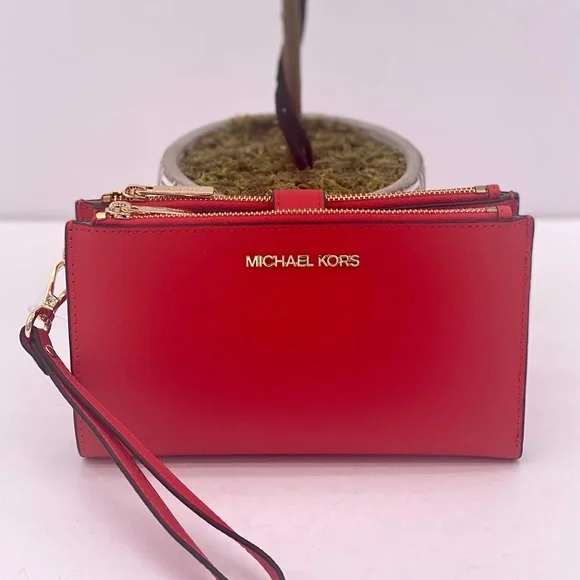 Michael Kors DoubleZip Wallet Wristlet Dark Sangria - Picture 5 of 8